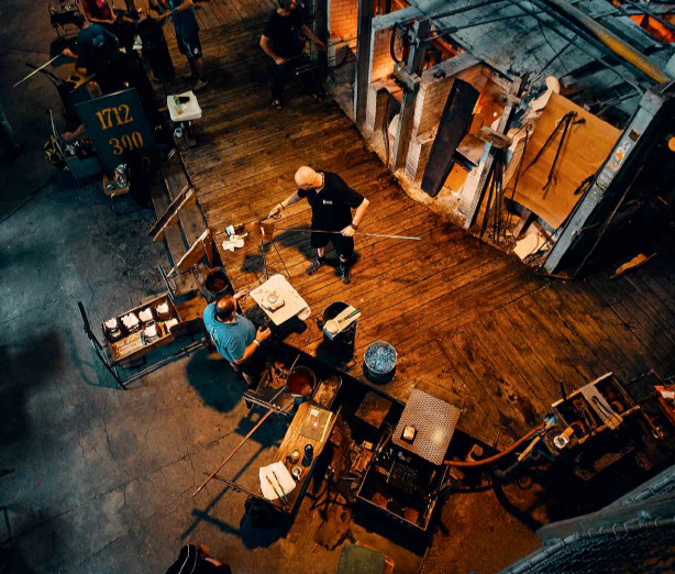 Excursion to a glass factory and tour of the oldest smelter in the world